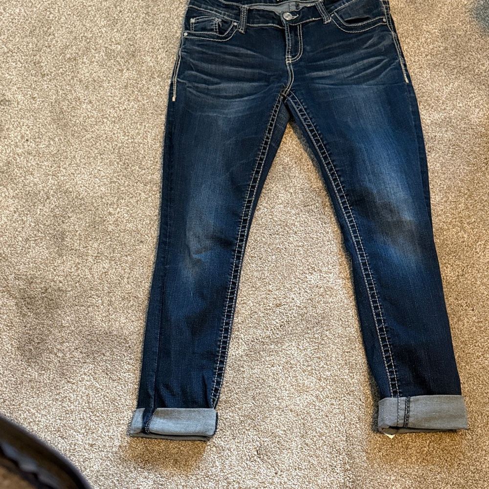 Daytrip Lynx Dark Blue Skinny Jeans with white Stitching